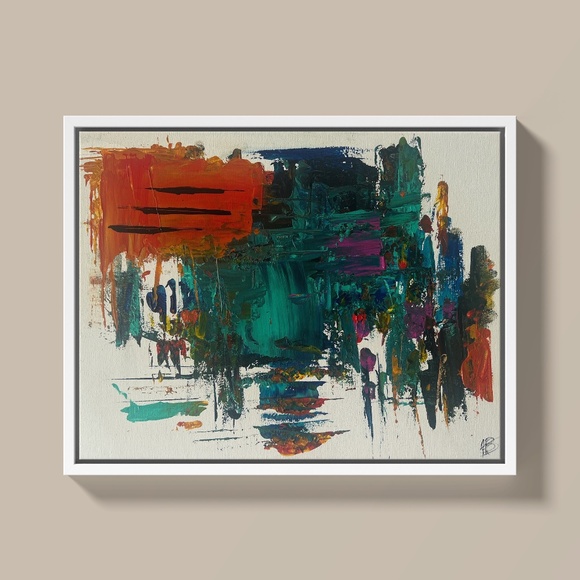 Lines Are Drawn - Abstract Acrylic Texture Painting | Original Artwork 12x16 Can - Picture 1 of 6